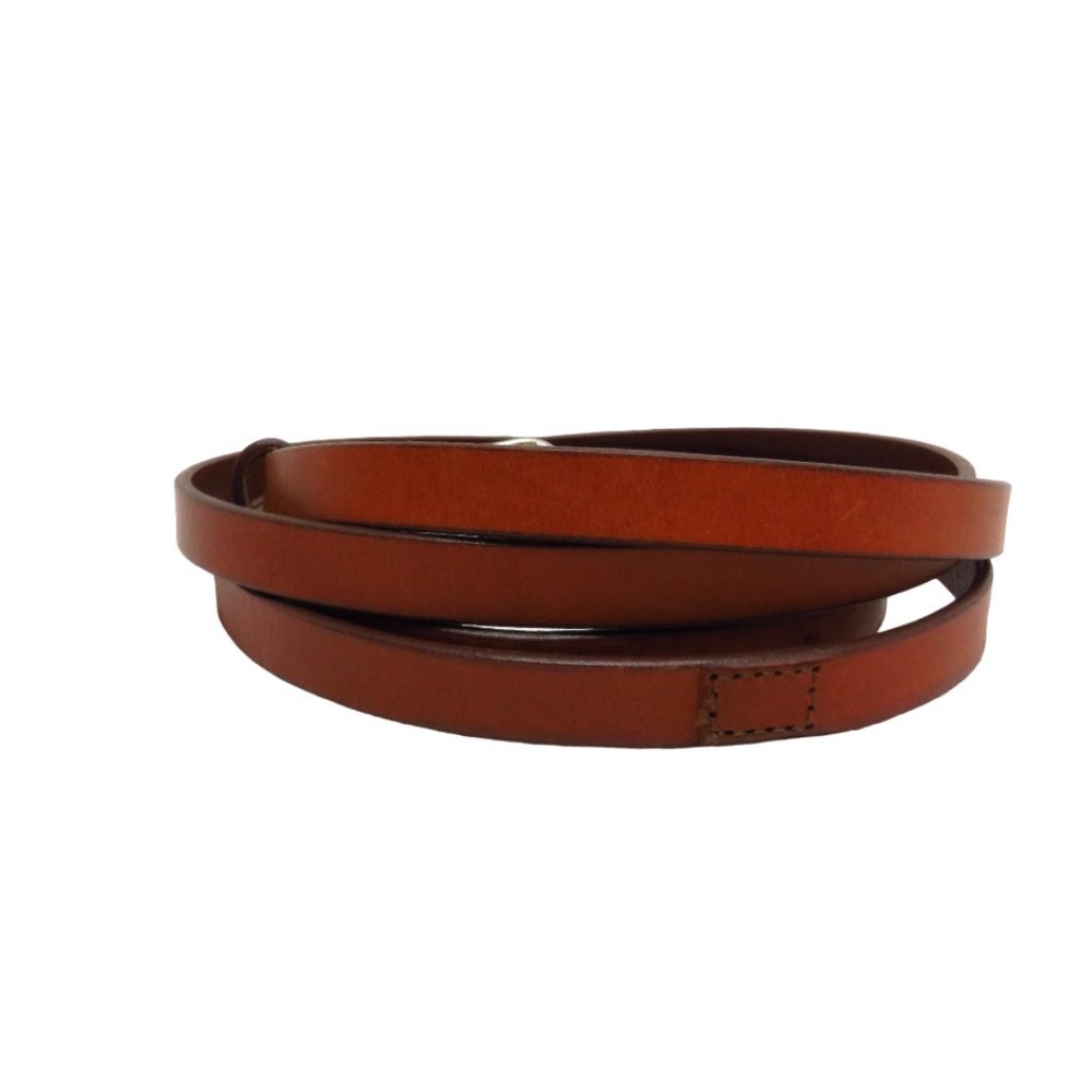 Wraparound Skinny Belt Made In USA From Italian Leather Vintage - Picture 2 of 9